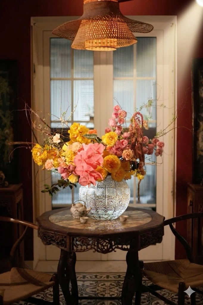 Bình hoa pha lê tròn