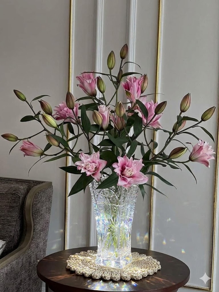 Bình hoa pha lê Bohemia dáng loe cổ điển