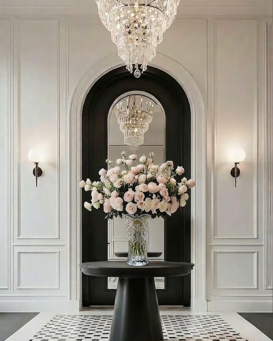 Bình hoa pha lê Bohemia dáng loe cổ điển