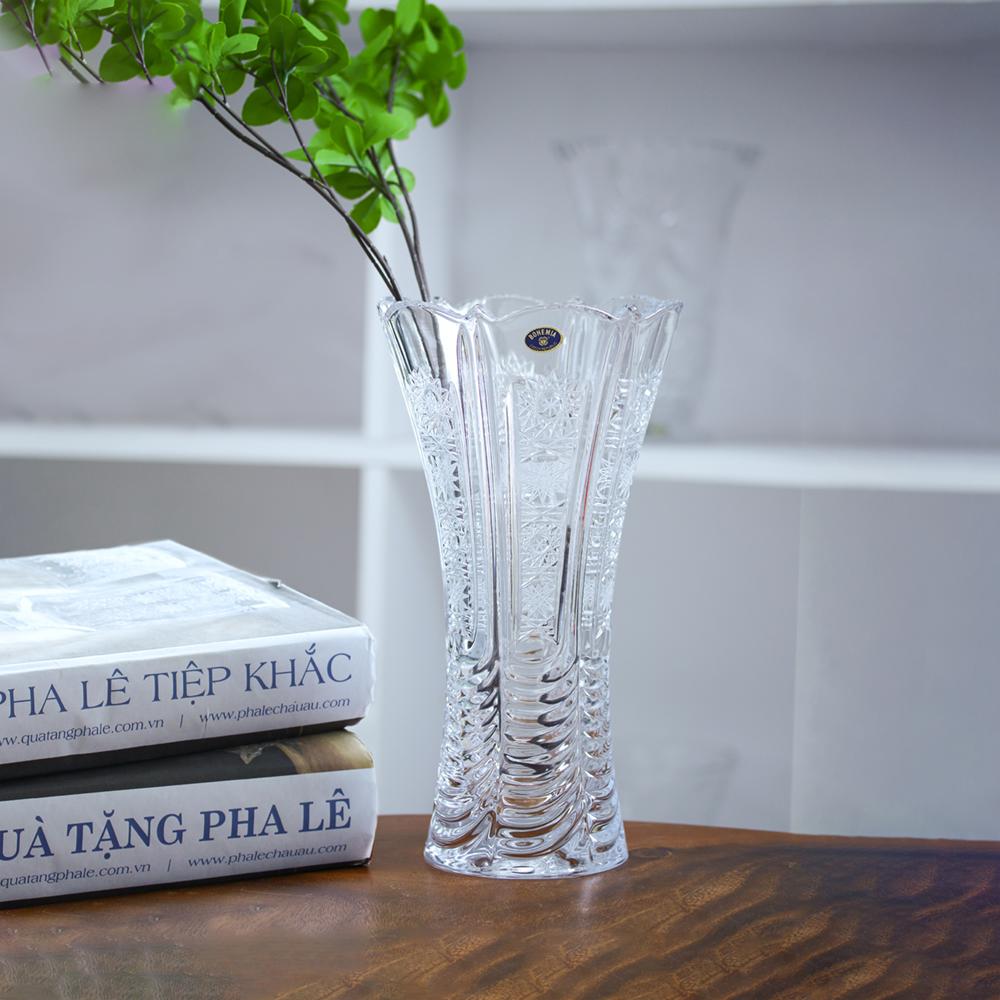 Bình hoa pha lê mài thủ công