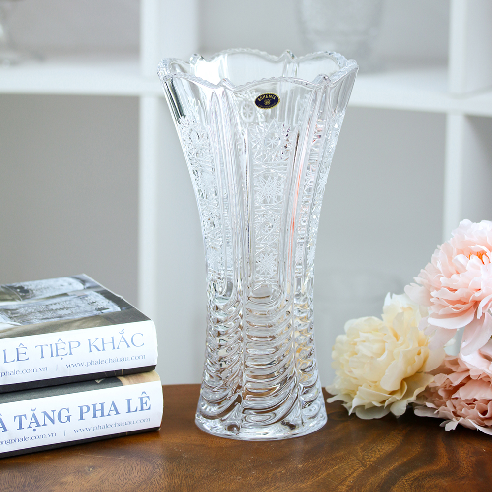 Bình hoa pha lê mài thủ công