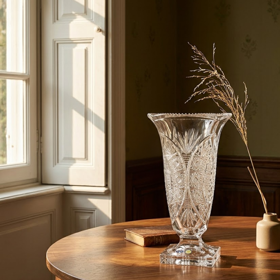 Bình hoa pha lê mài thủ công cao cấp