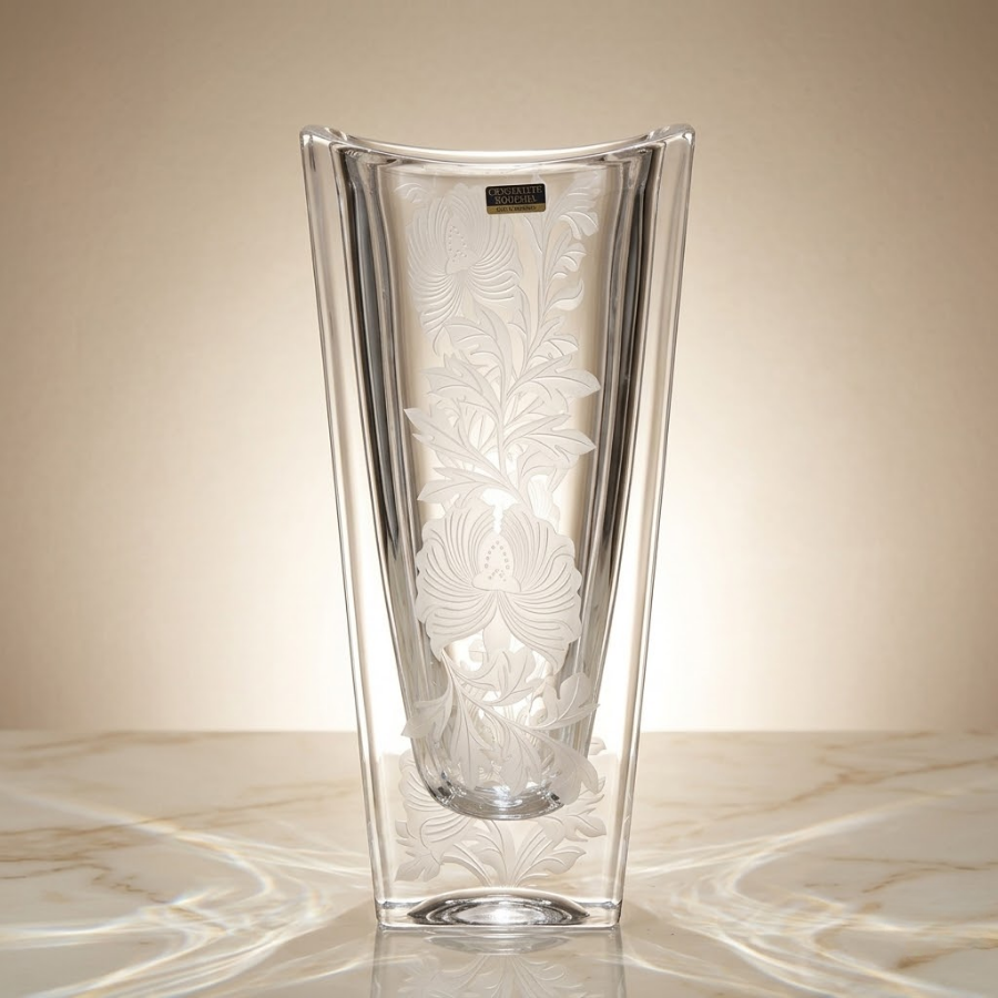 Bình hoa pha lê mài thủ công