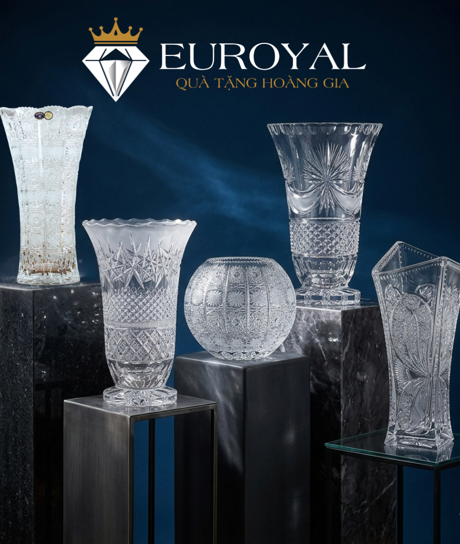 5 mẫu bình hoa pha lê Tiệp Khắc tinh xảo nâng tầm đẳng cấp không gian 2026